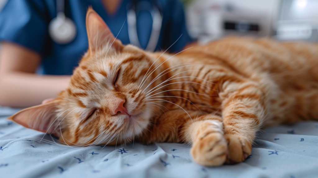 Cat showing kidney problems and urination changes from cat poisoning damage