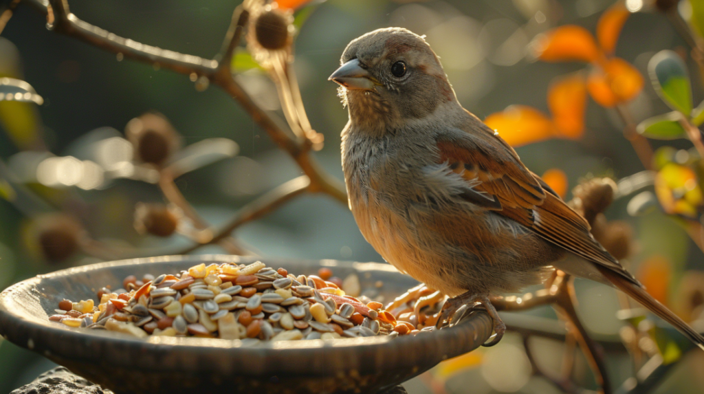 Bird with intestinal worms showing loss of appetite and refusing food in cage