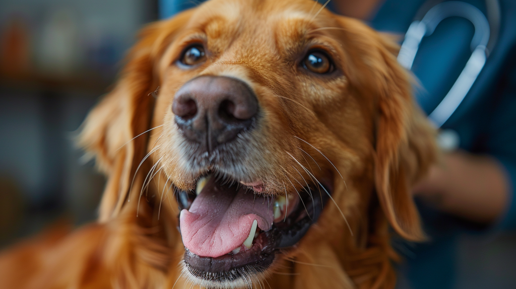 Dog with excessive drooling and mouth irritation indicating dog poisoning exposure