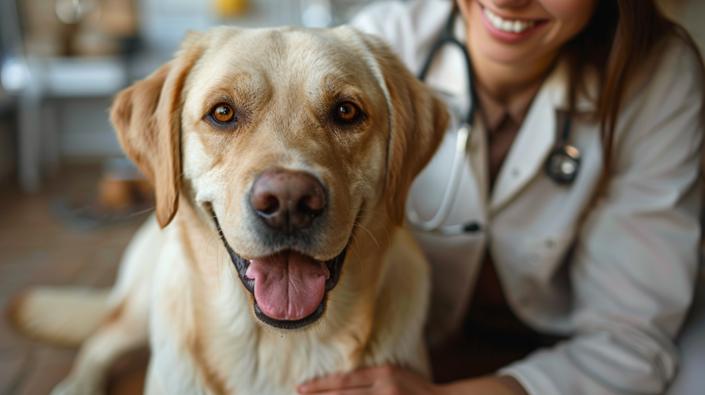Dog experiencing vomiting and diarrhea from canine distemper gastrointestinal effects