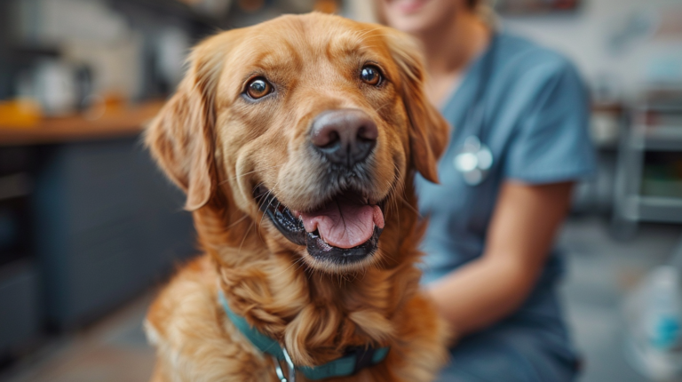 Dog showing signs of intestinal worms in dogs requiring veterinary deworming treatment