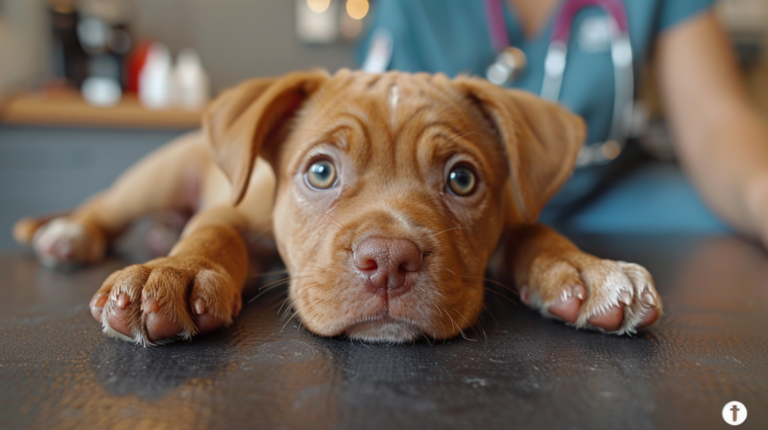 Dog with parvovirus displaying dangerous warning signs and severe illness symptoms