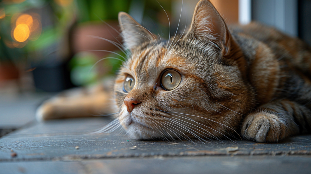 Cat with FIV experiencing digestive issues from Feline Immunodeficiency Virus symptoms
