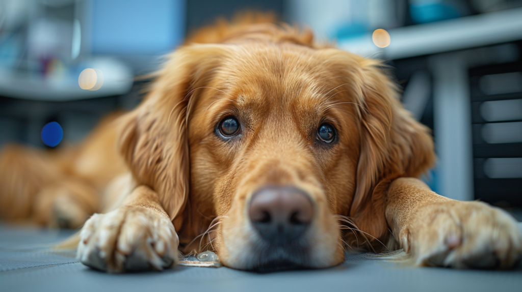 Dog having seizure displaying neurological symptoms from severe dog poisoning