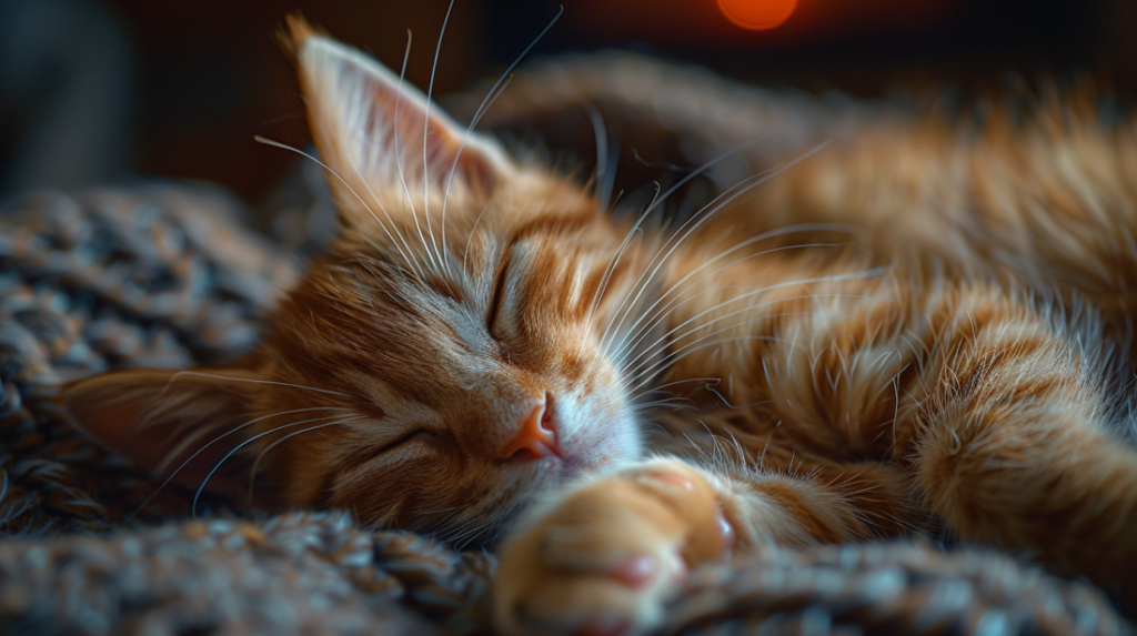 Lethargic cat with fever from Feline Panleukopenia Virus showing extreme weakness