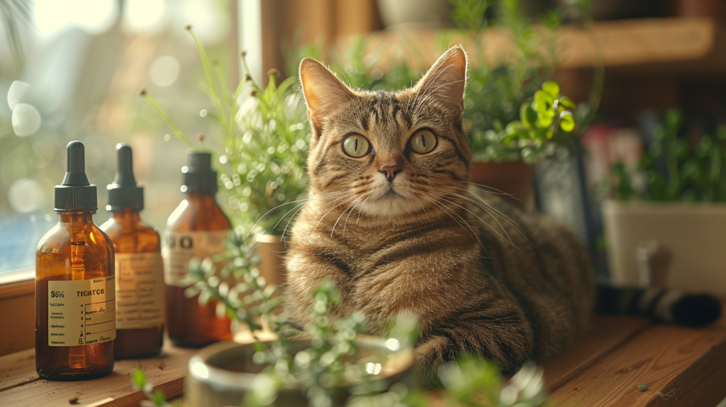 Cat owner learning about cat poisoning prevention and household toxic dangers