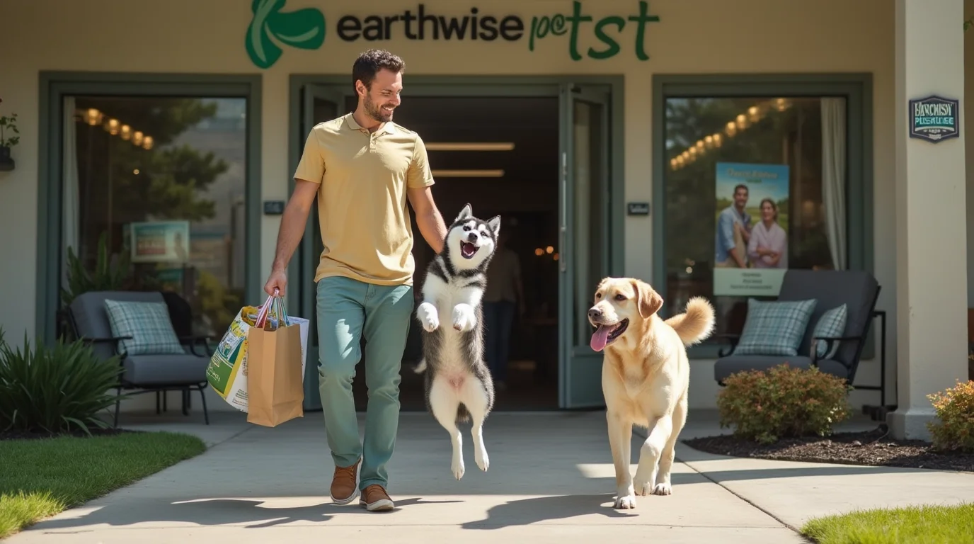 Earthwise Pet, offering eco-friendly and natural pet food, grooming, and wellness products