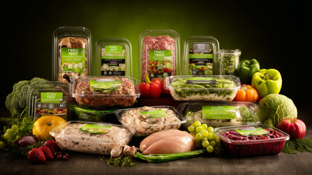 Fresh Pet dog food displaying nine smart benefits with real fresh ingredients for intelligent pet nutrition choices