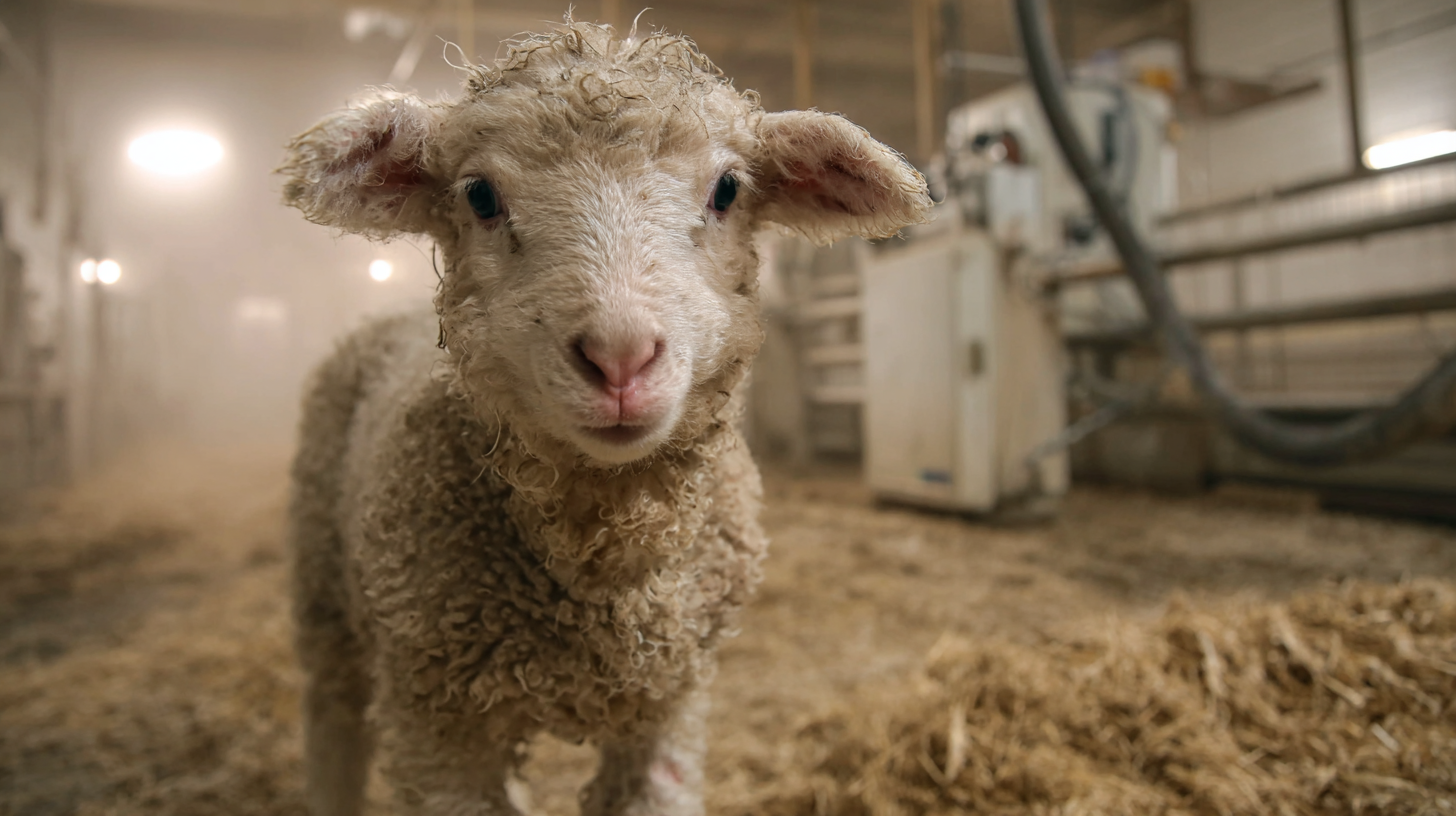Lamb with ammonia poisoning symptoms receiving emergency care with proper barn ventilation and air quality monitoring