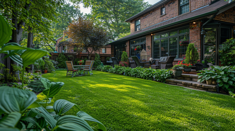 Family and pets safely enjoying treated lawn with eco-friendly pet-safe weed killer products visible