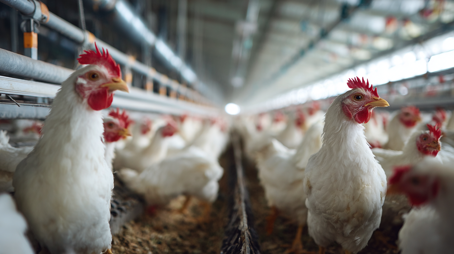 Healthy poultry in well-ventilated farm with ammonia poisoning prevention through proper air quality management