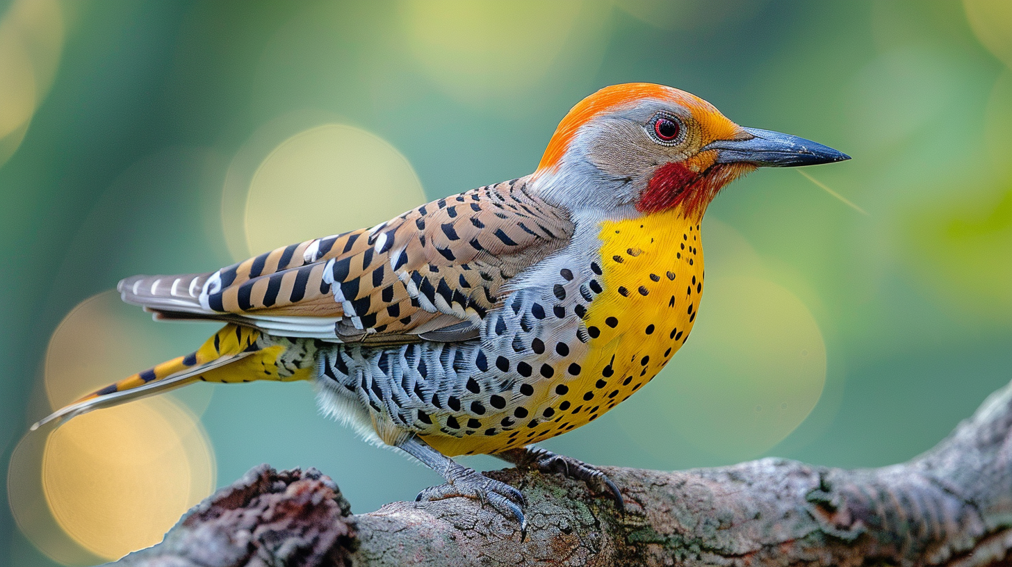 Yellow-shafted Flicker, Alabama state bird, in natural Southern woodland habitat representing state pride