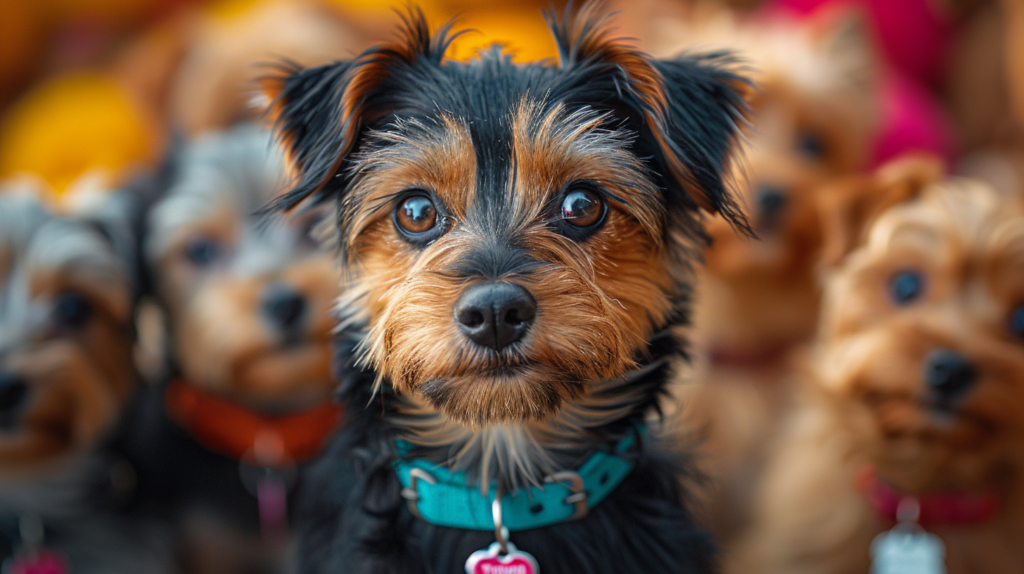 Female dog names guide showing 8 adorable and cute name suggestions with corresponding loveable dogs