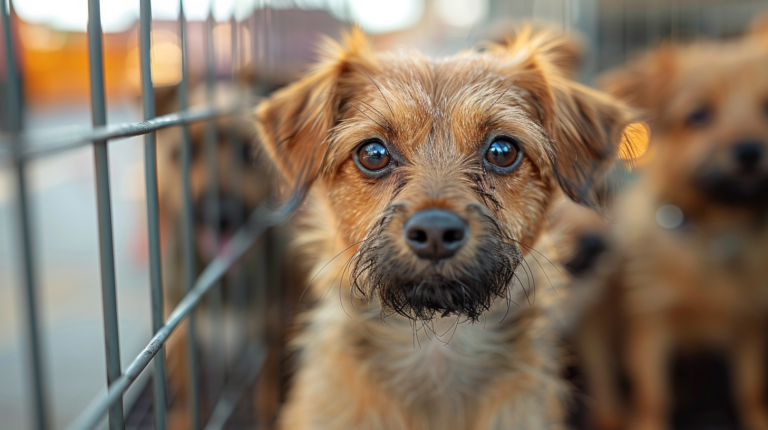 Heartwarming animal rescue scene showing volunteers helping homeless pets at First Coast adoption center