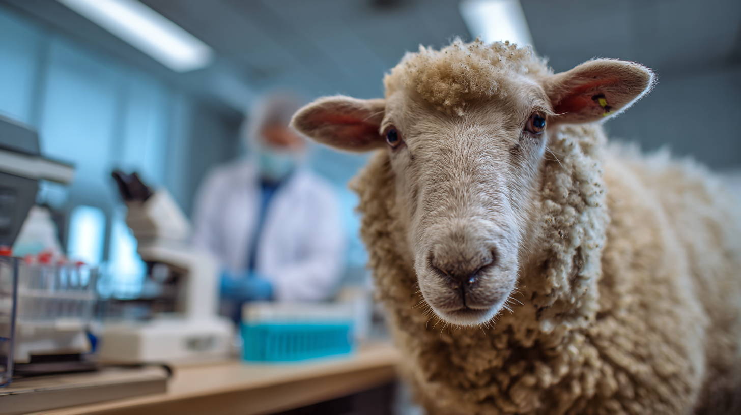 Sheep with early Johnes disease symptoms during professional veterinary testing for diagnosis and management