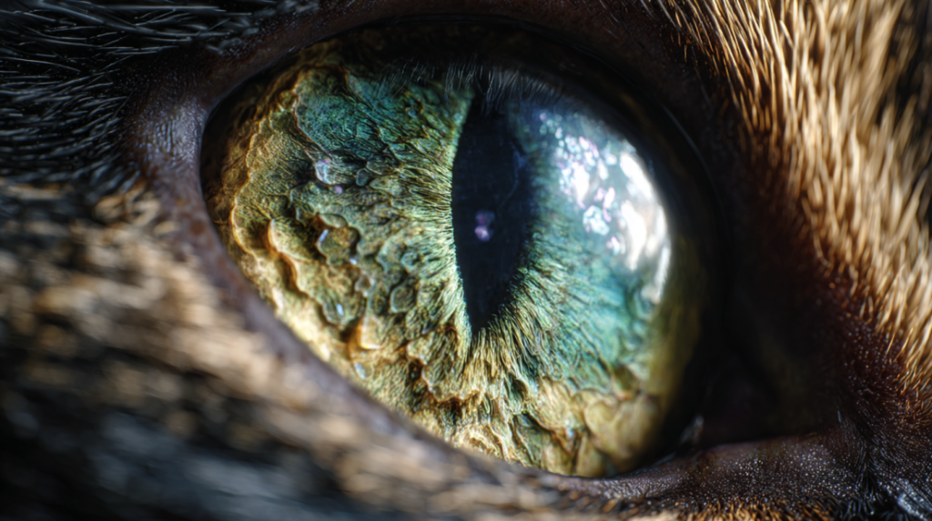 Are cats color blind scientific explanation showing anatomy of feline eye structure