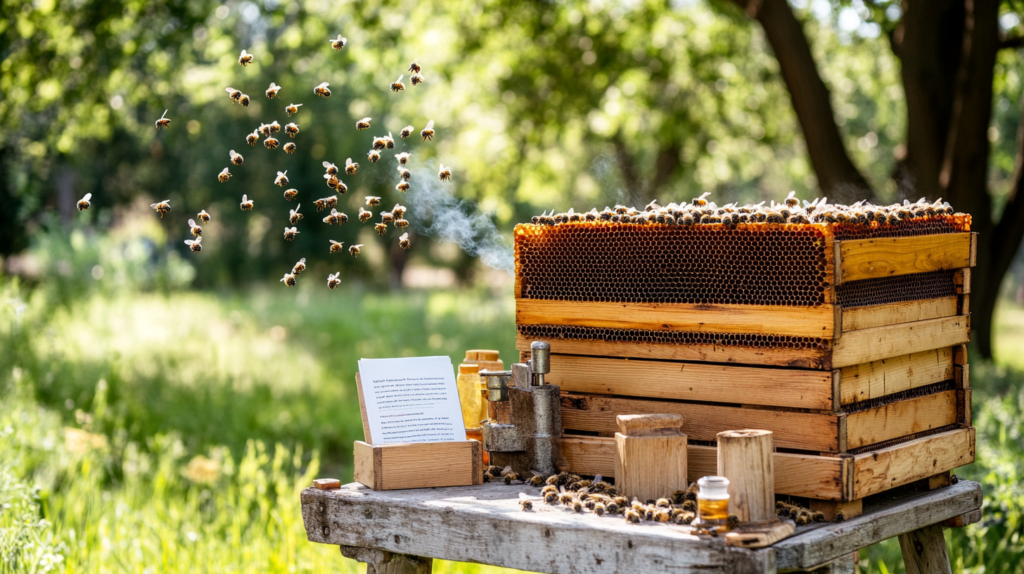 Honey Keeper beginner beekeeping kit displaying pre-assembled hive setup for beginners