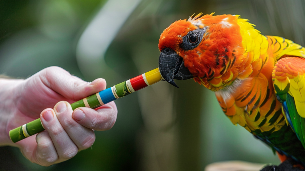 Bird training tips demonstrating target training technique for behavioral control and focus