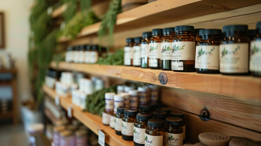 Holistic pet stress relief supplements featuring chamomile, passionflower, and herbal calming remedies for anxious animals