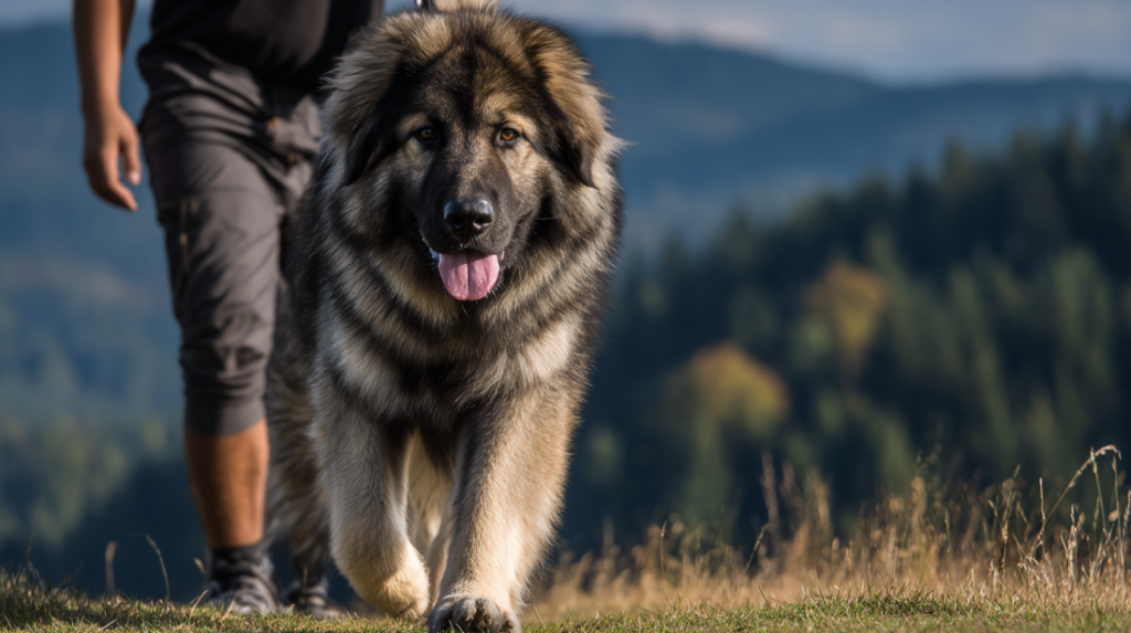 Caucasian Shepherd Dog exercising outdoors meeting physical activity requirements
