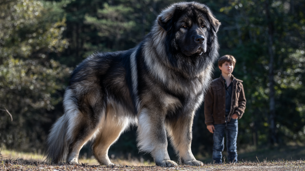Caucasian Shepherd Dog standing showing extraordinary size and massive physical build