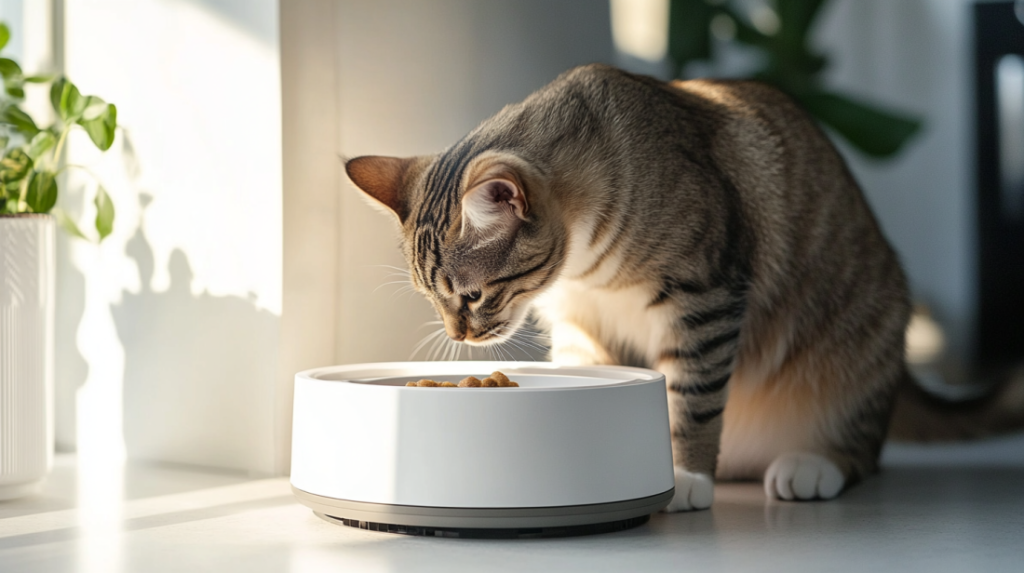 Automated pet feeder showing smart feeding easy pet care hacks for convenience