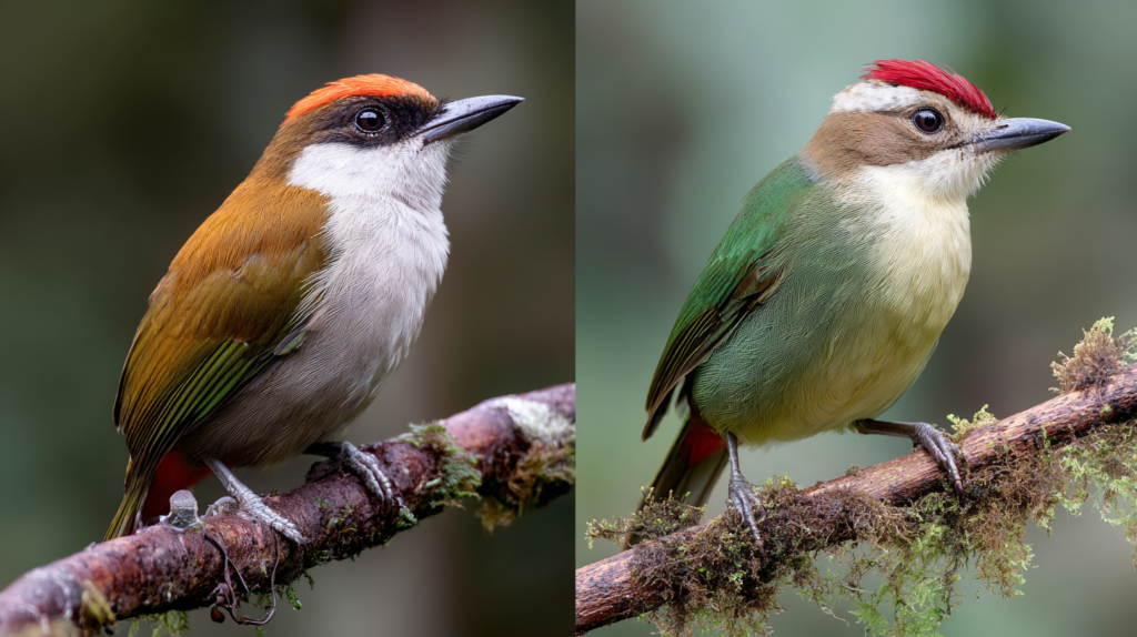 Female bird anatomy displaying size differences and physical structure variations from male birds
