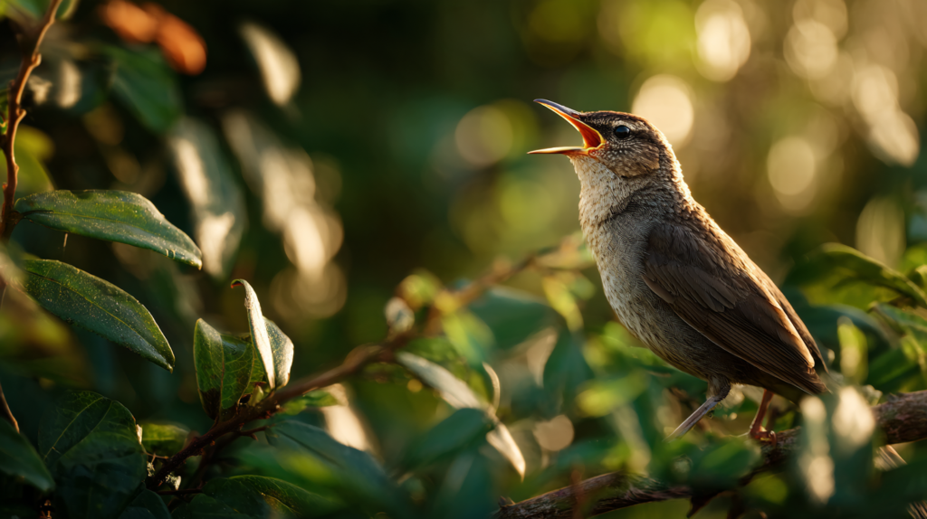 Female birds demonstrating unique vocal abilities and communication patterns different from male birds
