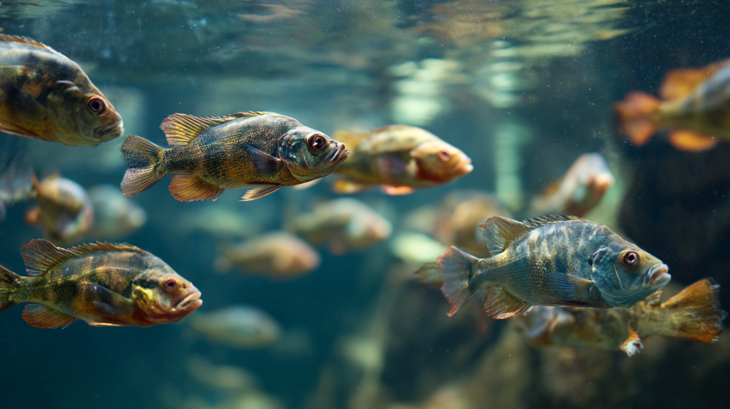 Fish behavior signs showing erratic swimming patterns and abnormal movement indicators