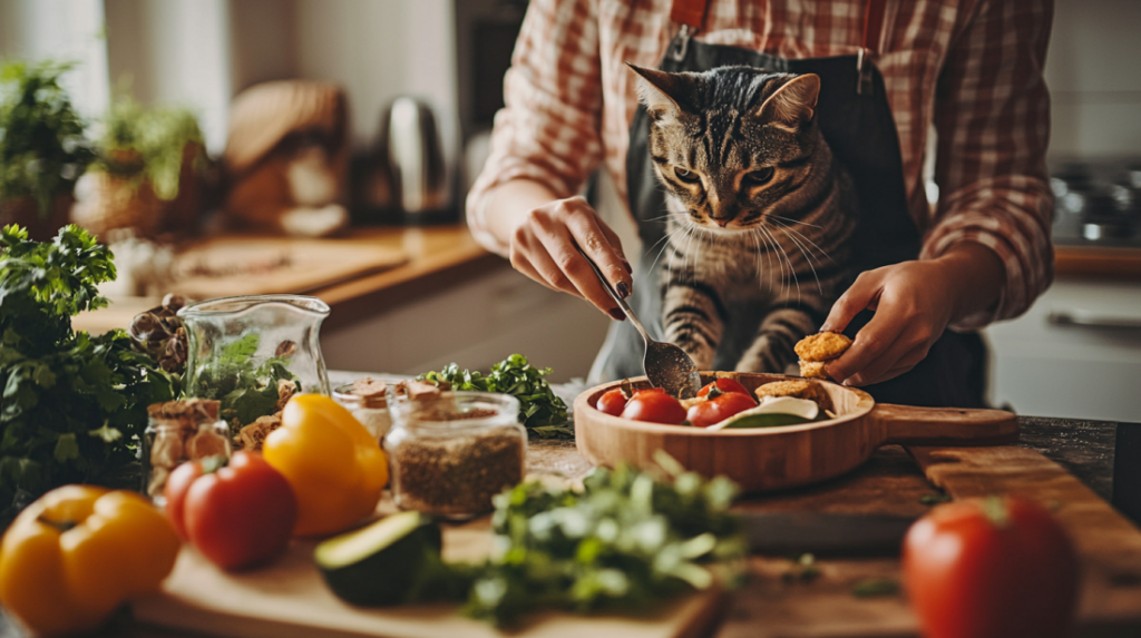 Pet owner using food preparation techniques to extend foraging time: freezing treats in ice cubes and stuffing puzzle toys