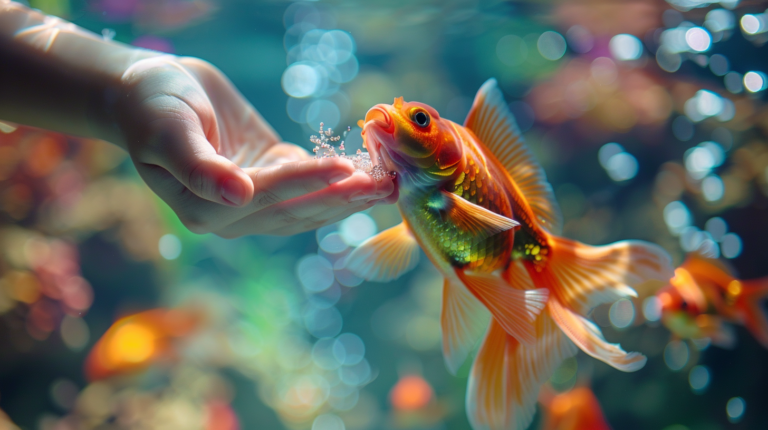 Goldfish Hand Feeding