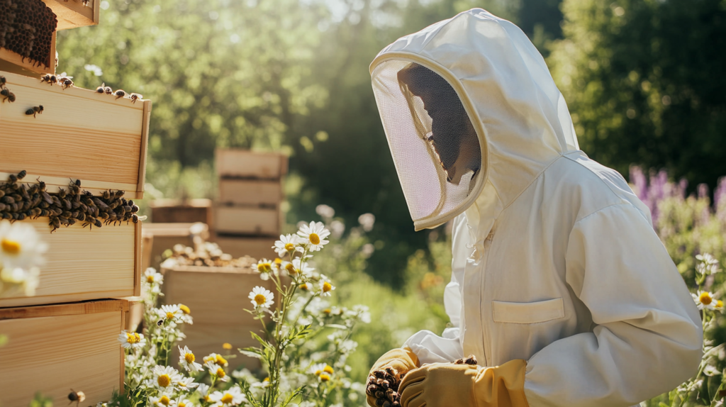 Protective Beekeeping Suit and Veil