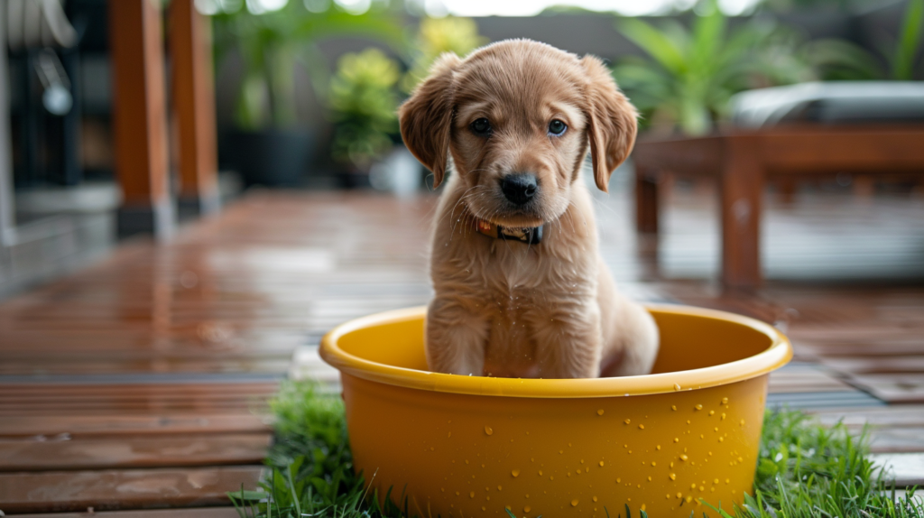 Puppy potty training timeline showing optimal age and readiness signs for beginning training