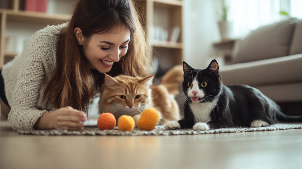 Energetic dog playing interactive games with owner, showcasing mental stimulation benefits, behavioral improvement, and stronger human-pet bond that result from engaging pet activities