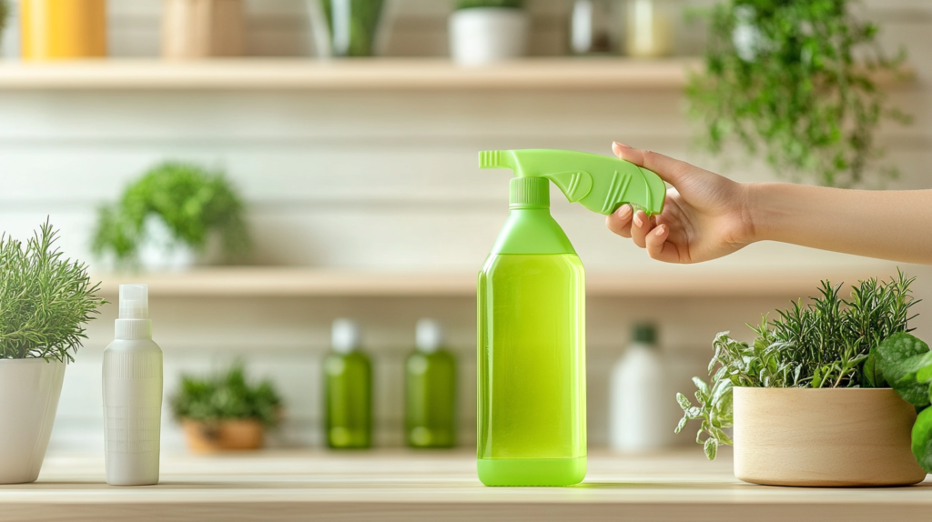Pet owner gradually replacing conventional cleaners with pet-safe alternatives, showing step-by-step transition process including disposal of toxic products and introducing natural cleaning supplies to ensure pet safety