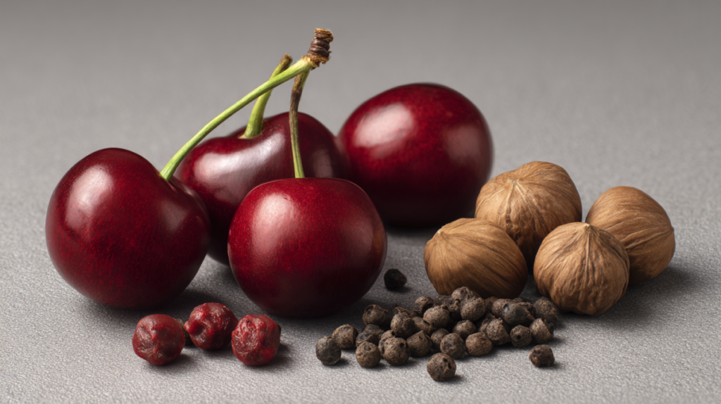Can dogs have cherries educational display showing cherry pits and safe fruit alternatives for pet safety