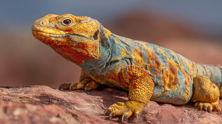 Beautiful Uromastyx desert lizard showing vibrant natural coloration and spiny tail features - complete guide for finding quality reptiles from trusted breeders